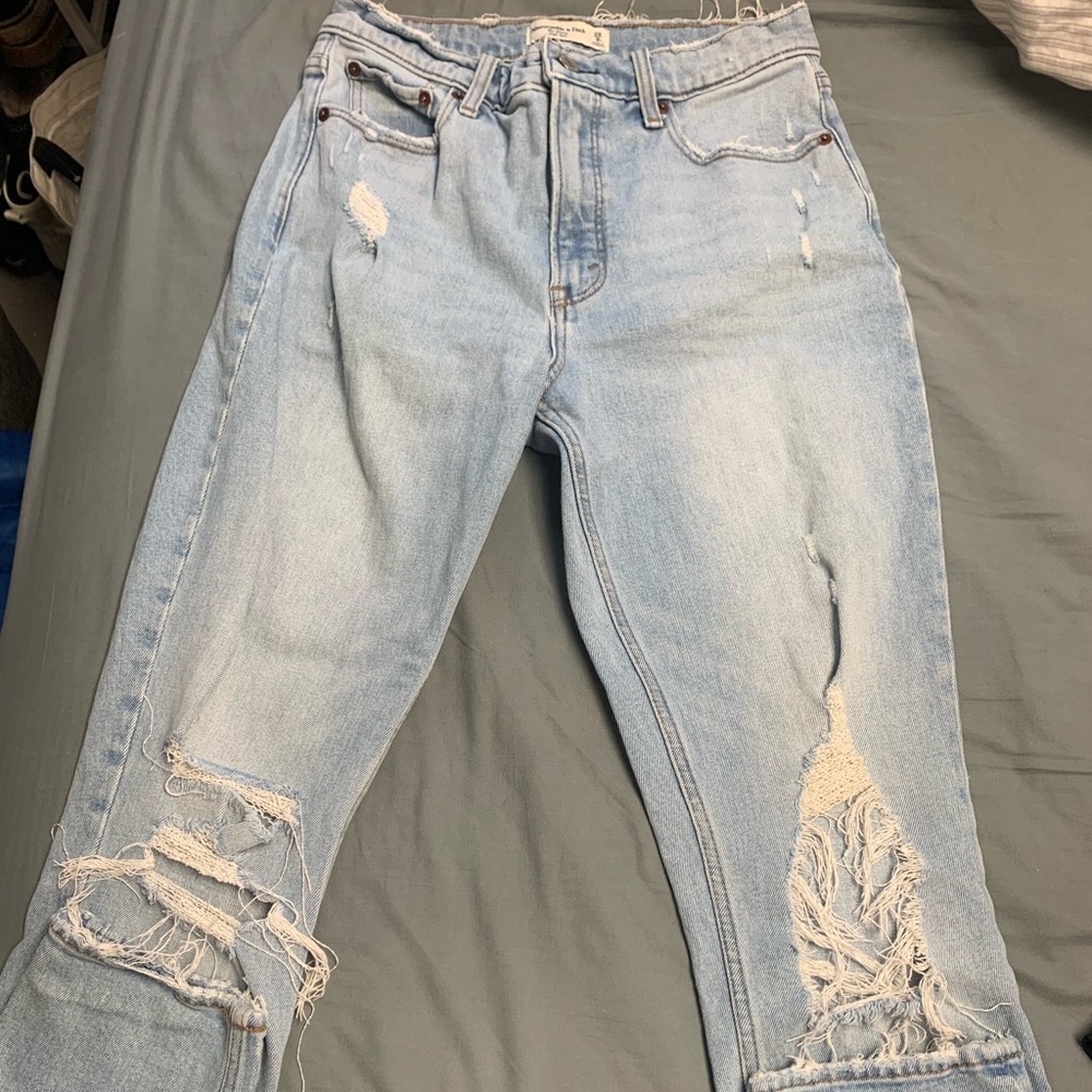 Abercrombie & Fitch skinny high rise ripped jeans